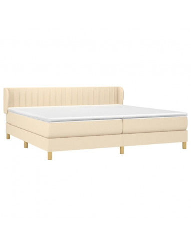 Giroletto a Molle con Materasso Crema 200x200 cm in Tessuto