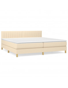 Giroletto a Molle con Materasso Crema 200x200 cm in Tessuto 2