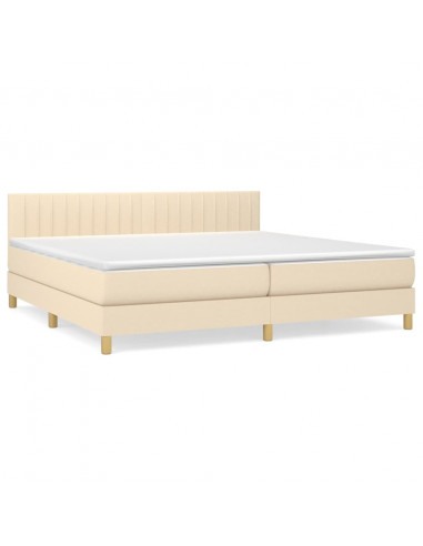 Giroletto a Molle con Materasso Crema 200x200 cm in Tessuto