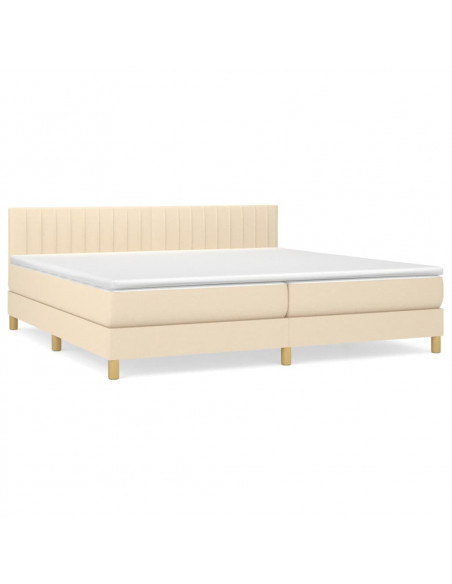 Giroletto a Molle con Materasso Crema 200x200 cm in Tessuto