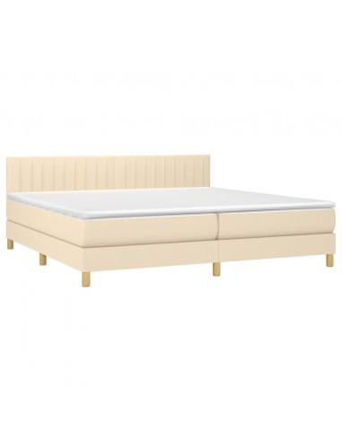 Giroletto a Molle con Materasso Crema 200x200 cm in Tessuto