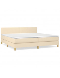 Giroletto a Molle con Materasso Crema 200x200 cm in Tessuto 2