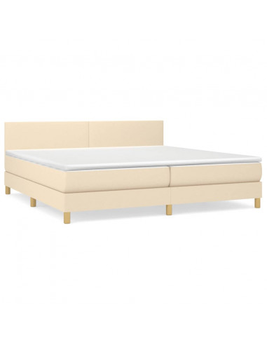 Giroletto a Molle con Materasso Crema 200x200 cm in Tessuto