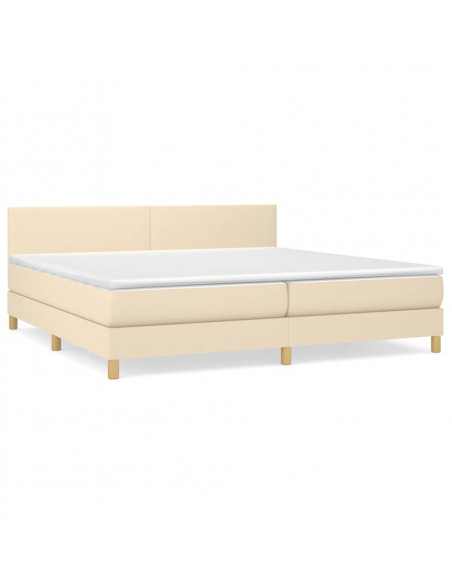 Giroletto a Molle con Materasso Crema 200x200 cm in Tessuto