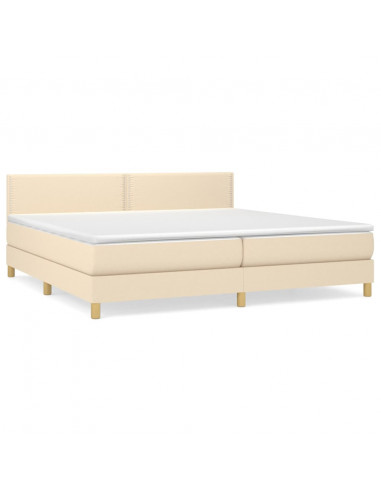 Giroletto a Molle con Materasso Crema 200x200 cm in Tessuto