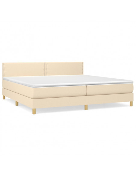 Giroletto a Molle con Materasso Crema 200x200 cm in Tessuto