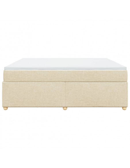 Giroletto a Molle con Materasso Crema 200x200 cm in Tessuto