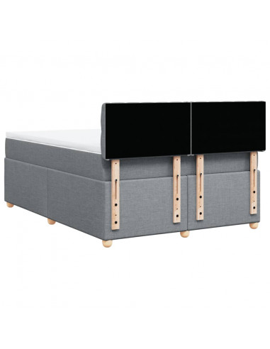 Giroletto a Molle con Materasso Grigio Chiaro 160x200cm Tessuto