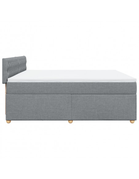 Giroletto a Molle con Materasso Grigio Chiaro 200x200cm Tessuto