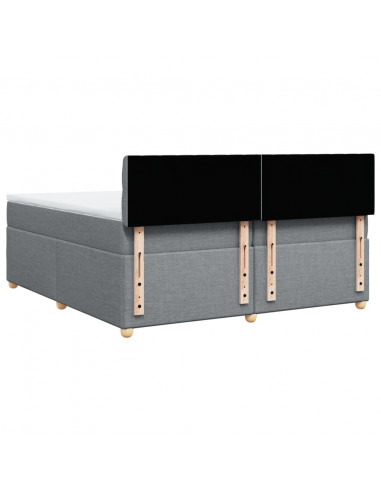 Giroletto a Molle con Materasso Grigio Chiaro 200x200cm Tessuto