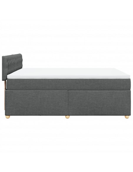 Giroletto a Molle con Materasso Grigio Scuro 160x200 cm Tessuto