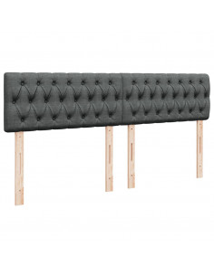 Giroletto a Molle con Materasso Grigio Scuro 200x200 cm Tessuto 2