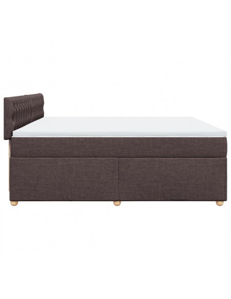 Giroletto a Molle con Materasso Marrone Scuro 200x200cm Tessuto