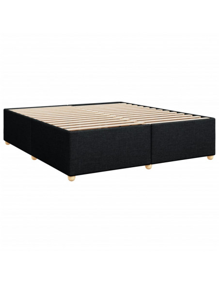 Giroletto a Molle con Materasso Nero 200x200 cm in Tessuto