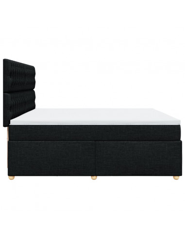 Giroletto a Molle con Materasso Nero 200x200 cm in Tessuto