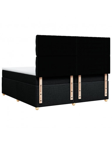 Giroletto a Molle con Materasso Nero 200x200 cm in Tessuto