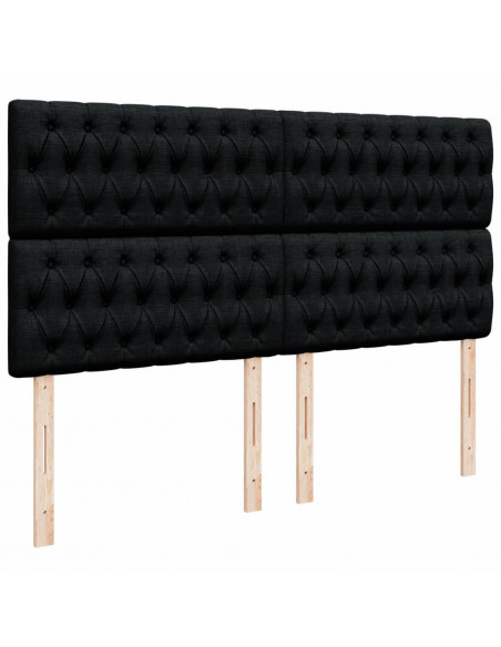 Giroletto a Molle con Materasso Nero 200x200 cm in Tessuto
