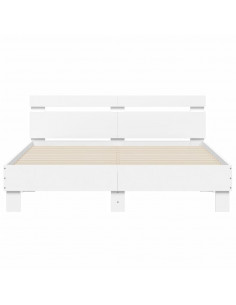 Giroletto con Testiera e LED Bianco 140x190 cm 2