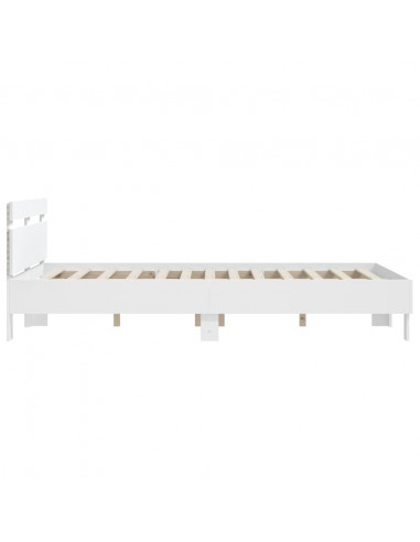 Giroletto con Testiera e LED Bianco 140x190 cm