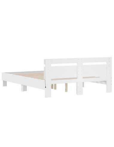 Giroletto con Testiera e LED Bianco 140x190 cm