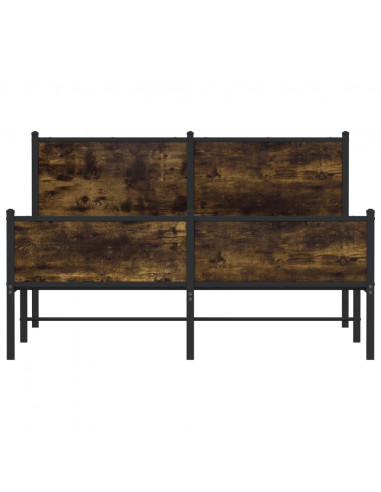 Giroletto con Testiera e Pediera Metallo Rovere Fumo 137x190 cm