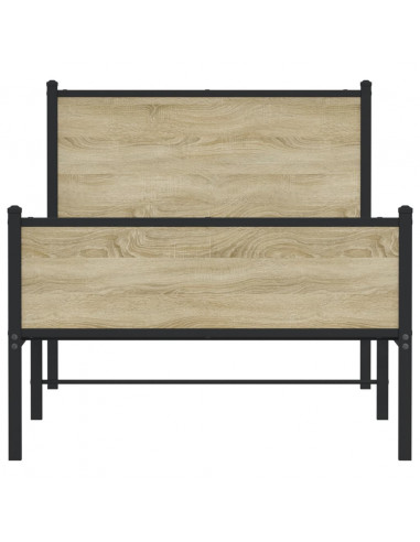 Giroletto con Testiera&Pediera Metallo Rovere Sonoma 107x203 cm