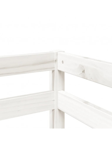 Letto a Soppalco senza Materasso Bambini Bianco 80x200cm Pino