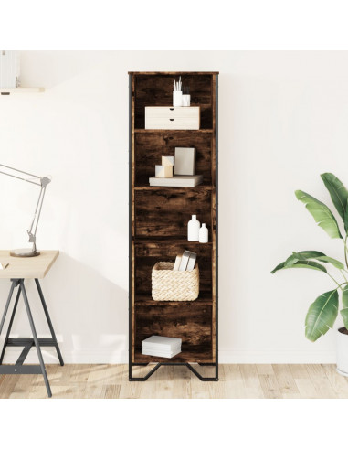 Libreria Rovere Fumo 50x31x169 cm in Legno Multistrato