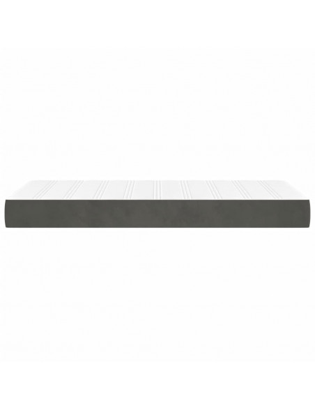 Materasso a Molle Grigio Scuro 80x220x20 cm in Velluto