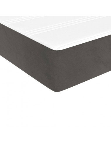 Materasso a Molle Grigio Scuro 80x220x20 cm in Velluto