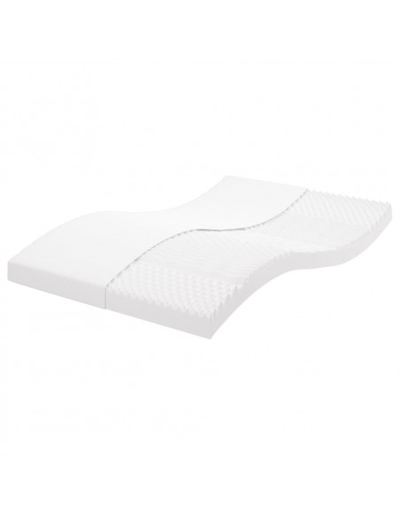 Materasso in Schiuma Bianco 120x220 cm 7 Zone Durezza 20 ILD