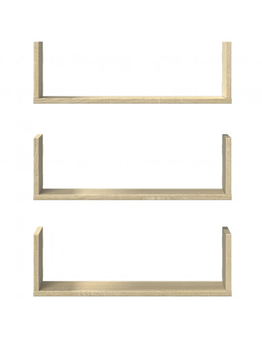 Mensole Parete 2pz Rovere Sonoma 58x18x18 cm in Truciolato