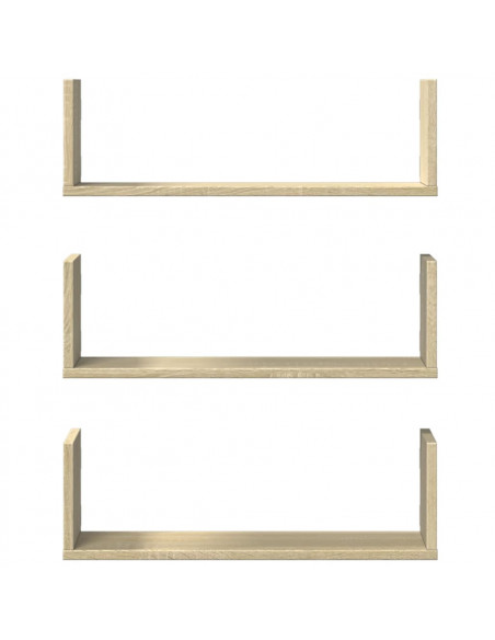 Mensole Parete 2pz Rovere Sonoma 58x18x18 cm in Truciolato