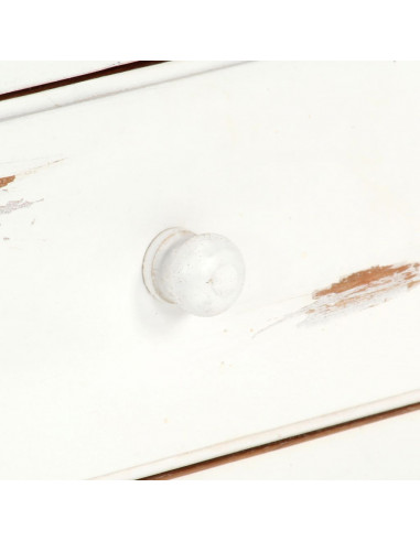 Mobile Porta TV Bianco 120x30x40 cm in Legno Massello di Acacia