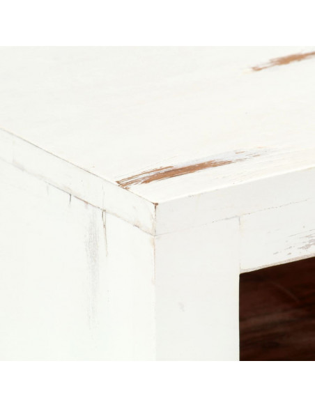 Mobile Porta TV Bianco 120x30x40 cm in Legno Massello di Acacia