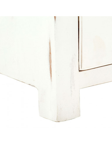 Mobile Porta TV Bianco 120x30x40 cm in Legno Massello di Acacia