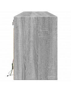 Mobile TV a Parete con LED Grigio Sonoma 180x31x45 cm 2