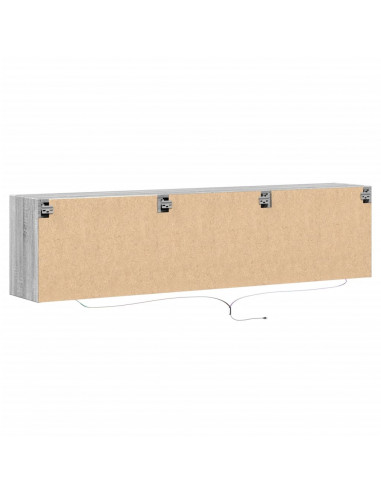 Mobile TV a Parete con LED Grigio Sonoma 180x31x45 cm