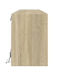 Mobile TV a Parete con LED Rovere Sonoma 180x31x45 cm 2