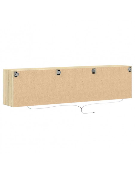 Mobile TV a Parete con LED Rovere Sonoma 180x31x45 cm