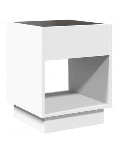 Tavolino da Salotto con LED Infinity Bianco 40x40x50 cm