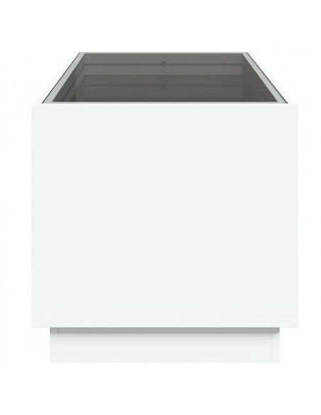 Tavolino da Salotto con LED Infinity Bianco 70x50x50 cm