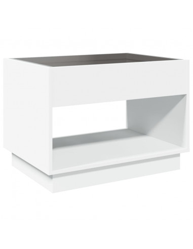 Tavolino da Salotto con LED Infinity Bianco 70x50x50 cm