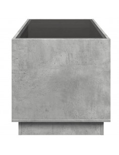 Tavolino da Salotto con LED Infinity Grigio Cemento 70x50x50 cm 2