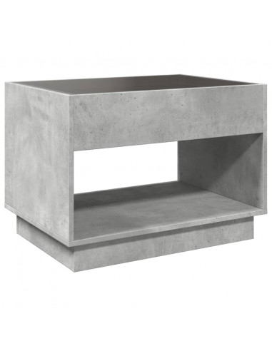 Tavolino da Salotto con LED Infinity Grigio Cemento 70x50x50 cm