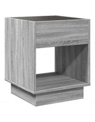 Tavolino da Salotto con LED Infinity Grigio Sonoma 40x40x50 cm