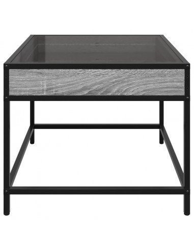 Tavolino da Salotto con LED Infinity Grigio Sonoma 50x50x41 cm