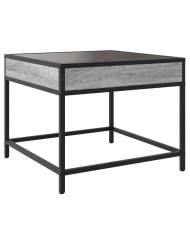 Tavolino da Salotto con LED Infinity Grigio Sonoma 50x50x41 cm