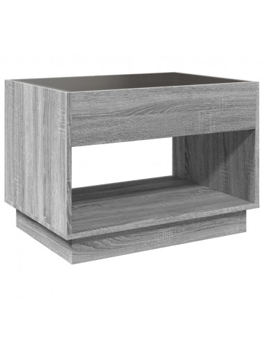 Tavolino da Salotto con LED Infinity Grigio Sonoma 70x50x50 cm