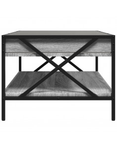 Tavolino da Salotto con LED Infinity Grigio Sonoma 90x50x38 cm 2